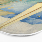 Boats in Harbor Impressionist Landscape Painting Bath Mat Gallery Image 3