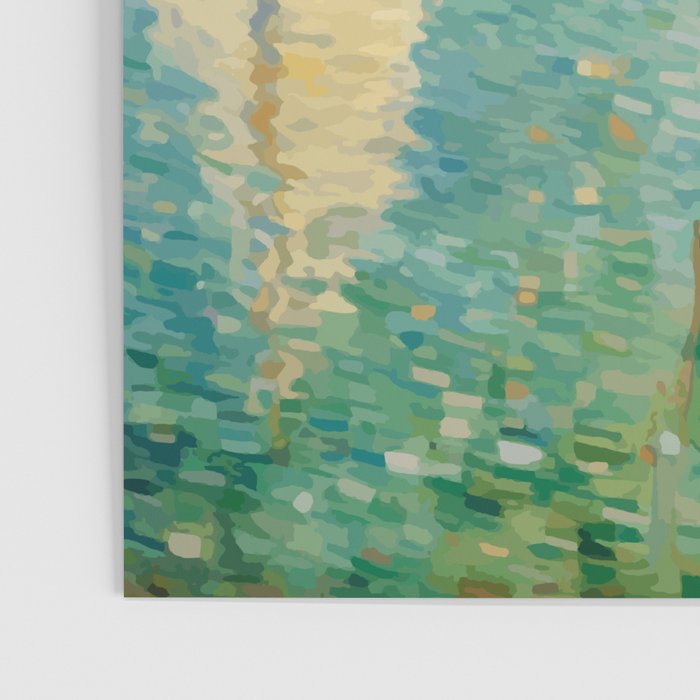Boats in Harbor Impressionist Landscape Painting Poster Gallery Image 3
