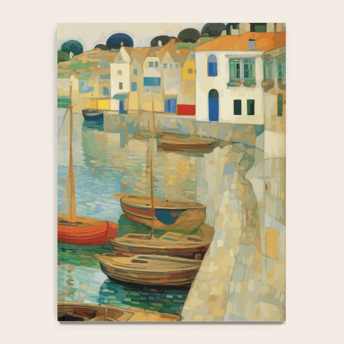 Boats in Harbor Impressionist Landscape Painting Notebook Gallery Image 4