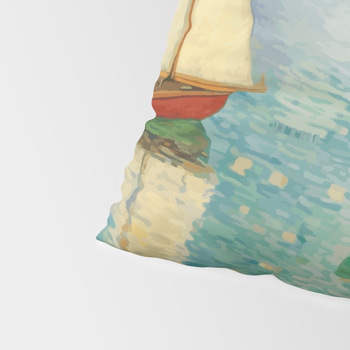 Boats in Harbor Impressionist Landscape Painting Pillow Sham Gallery Image 4
