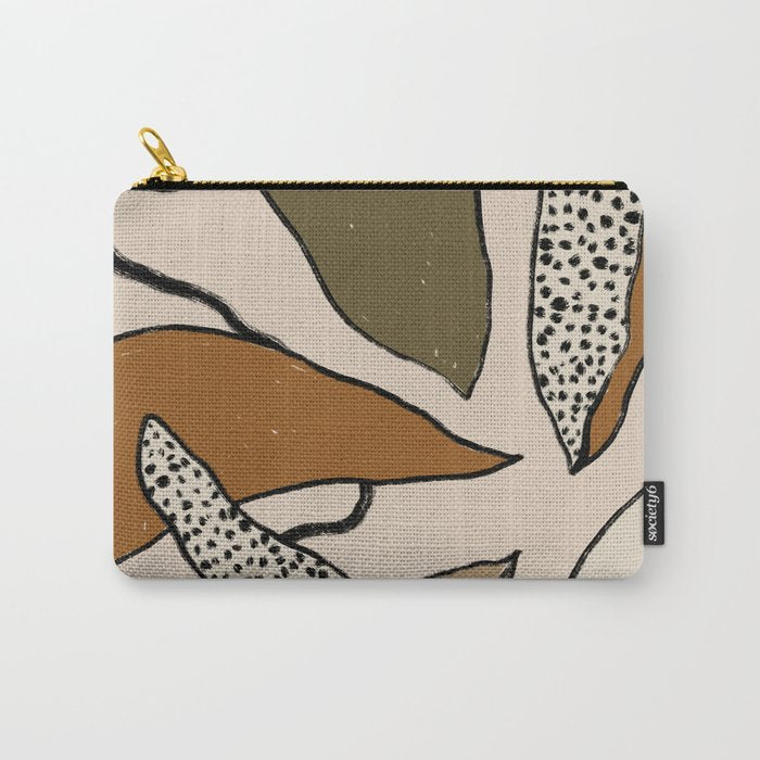 Patterned Tropical Leaves #1 Carry All Pouch Gallery Image 1