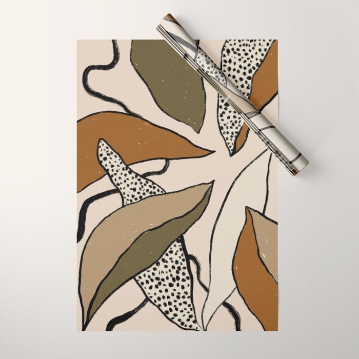 Patterned Tropical Leaves #1 Wrapping Paper Gallery Image 1