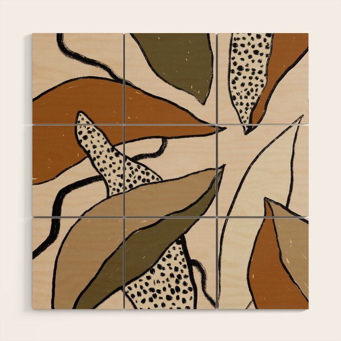 Patterned Tropical Leaves #1 Wood Wall Art Gallery Image 1