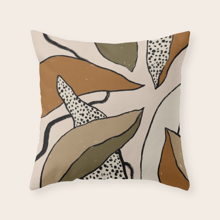 Patterned Tropical Leaves #1 Throw Pillow Gallery Image 6
