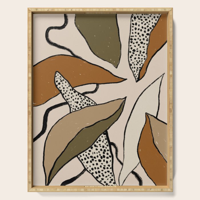 Patterned Tropical Leaves #1 Serving Tray Gallery Image 1
