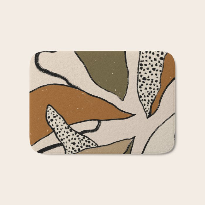 Patterned Tropical Leaves #1 Bath Mat Gallery Image 1