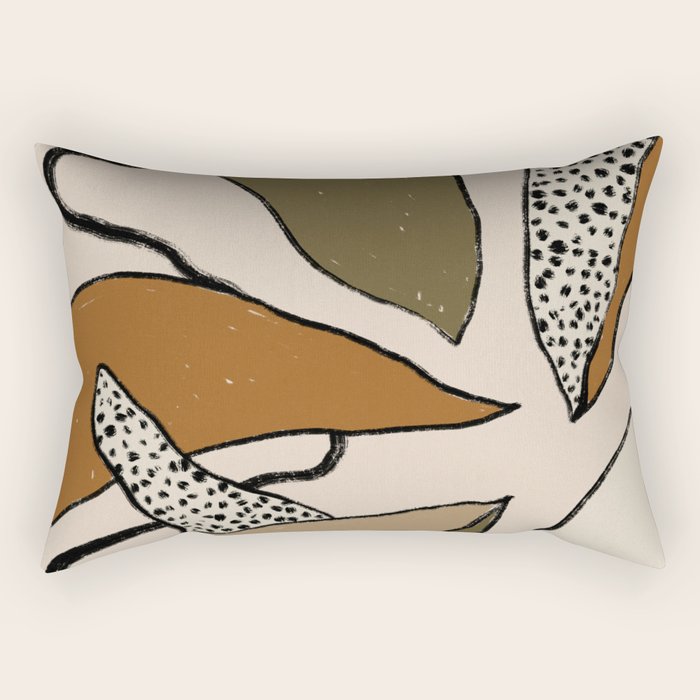 Patterned Tropical Leaves #1 Rectangular Pillow Gallery Image 1