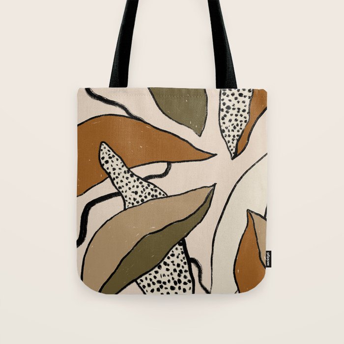 Patterned Tropical Leaves #1 Tote Bag Gallery Image 1