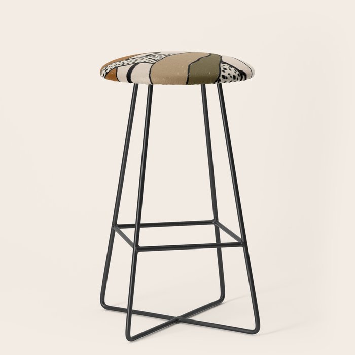 Patterned Tropical Leaves #1 Stool Gallery Image 1