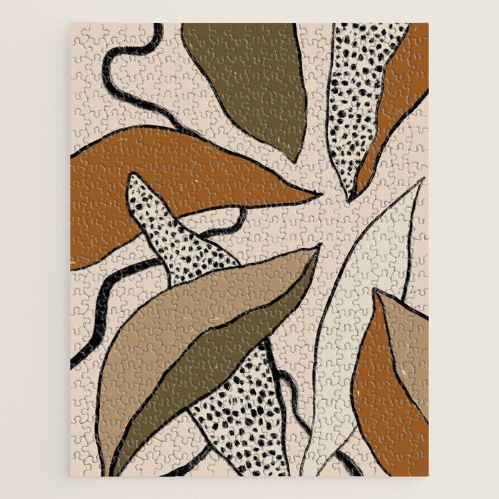 Patterned Tropical Leaves #1 Jigsaw Puzzle Gallery Image 1