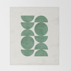 Green Retro Scandinavian - Mid Century Modern Throw Blanket Gallery Image 2
