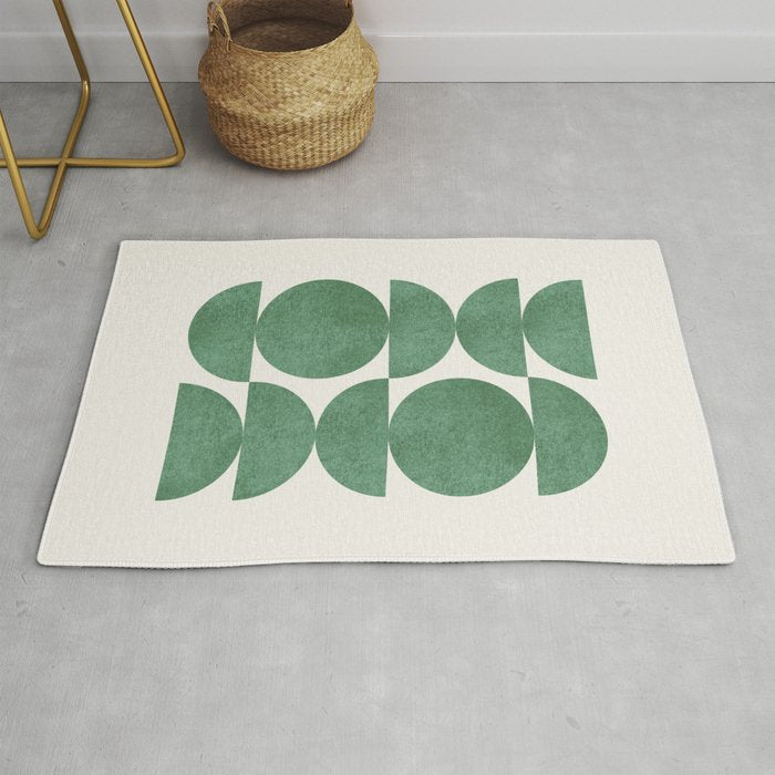 Green Retro Scandinavian - Mid Century Modern Rug Gallery Image 1