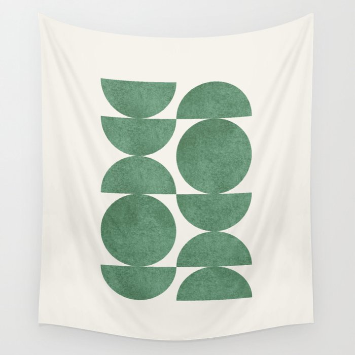 Green Retro Scandinavian - Mid Century Modern Wall Tapestry Gallery Image 4