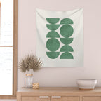 Green Retro Scandinavian - Mid Century Modern Wall Tapestry Gallery Image 2