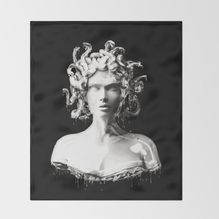 Silver Medusa Throw Blanket Gallery Image 2
