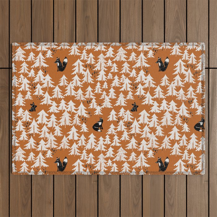 Black Forest fox terracotta Outdoor Rug Gallery Image 1