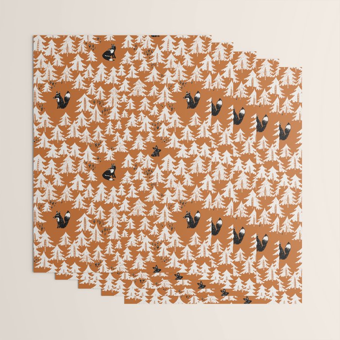 Black Forest fox terracotta Wrapping Paper Gallery Image 3