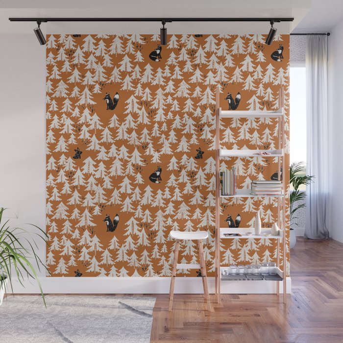 Black Forest fox terracotta Wall Mural Gallery Image 1