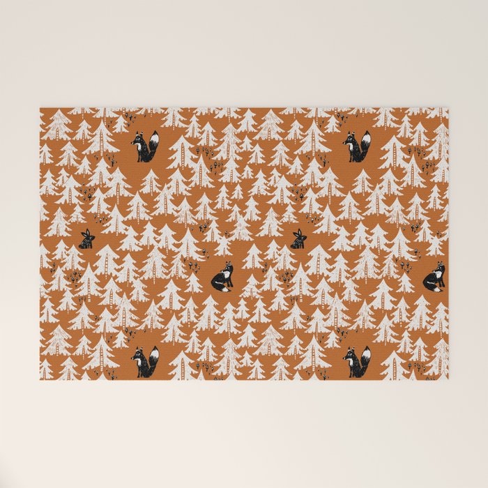 Black Forest fox terracotta Welcome Mat Gallery Image 1
