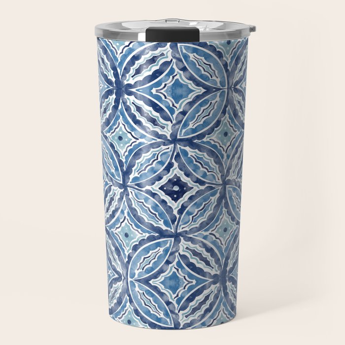 Moroccan Vibes Indigo C Travel Mug Gallery Image 1
