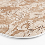 Vintage white brown grunge shabby floral Bath Mat Gallery Image 3