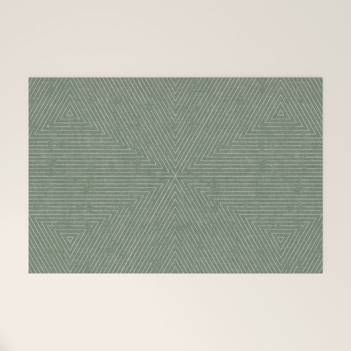 boho triangle stripes - sage Welcome Mat Gallery Image 1
