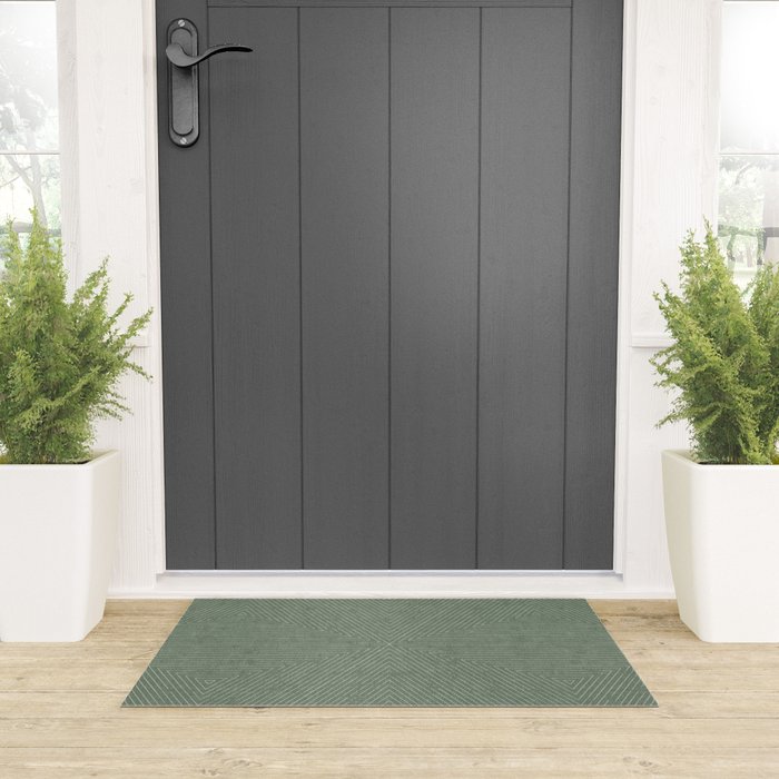 boho triangle stripes - sage Welcome Mat Gallery Image 3