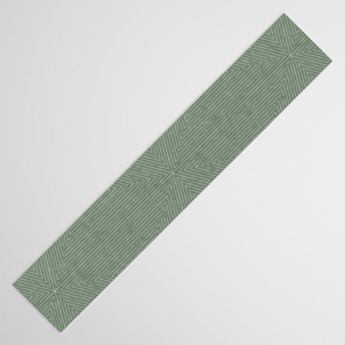 boho triangle stripes - sage Table Runner Gallery Image 3