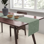 boho triangle stripes - sage Table Runner Gallery Image 2