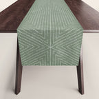 boho triangle stripes - sage Table Runner Gallery Image 1