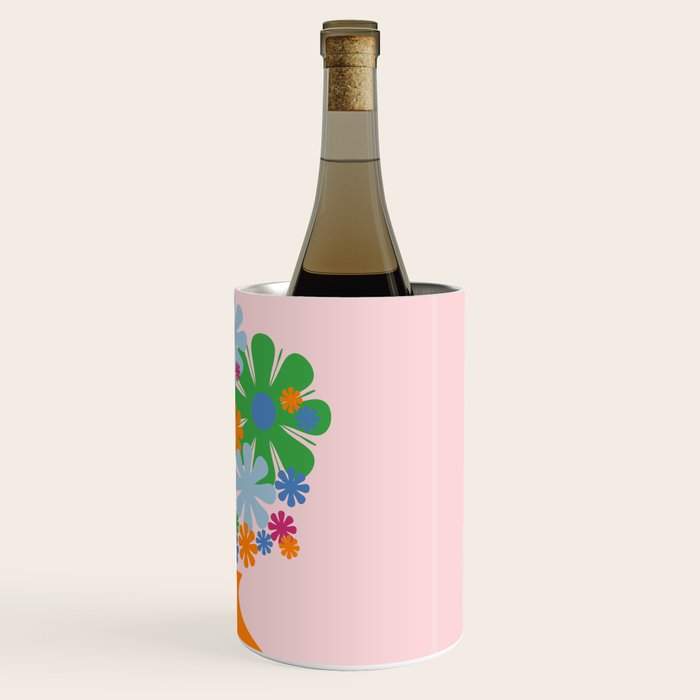 Bloom Retro Flowers in Vase Wine Chiller Gallery Image 3