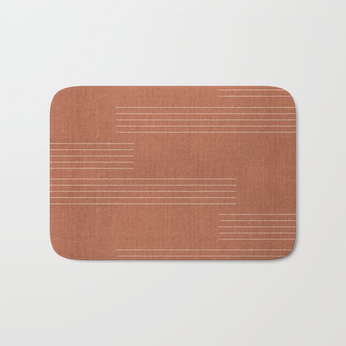Minimal, Pattern, Boho Prints, Terracotta Bath Mat Gallery Image 1