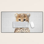 Baby Cheetah - Colorful Desk Mat Gallery Image 1