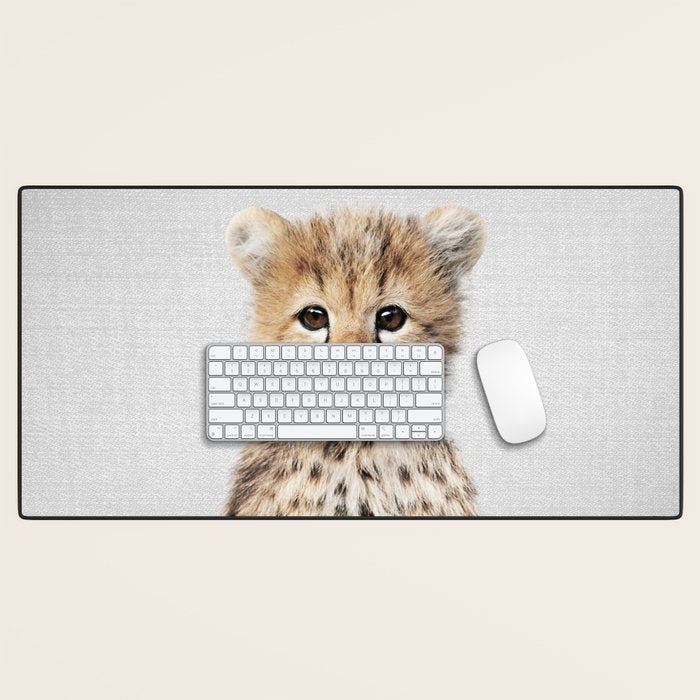 Baby Cheetah - Colorful Desk Mat Gallery Image 1