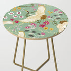 Chinoiserie Cranes on green birds vintage Side Table Gallery Image 2