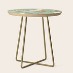 Chinoiserie Cranes on green birds vintage Side Table Gallery Image 1