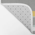 Stripe Abstract, Sun and Beach, Yellow, Pale, Aqua Blue and Gray Bath Mat Gallery Image 2
