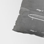 Boeing 777 Airliner Patent - 777 Airplane Art - Black Chalkboard Pillow Sham Gallery Image 4