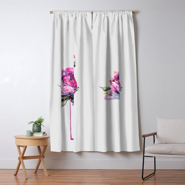 Flower Flamingo Window Curtain Gallery Image 1