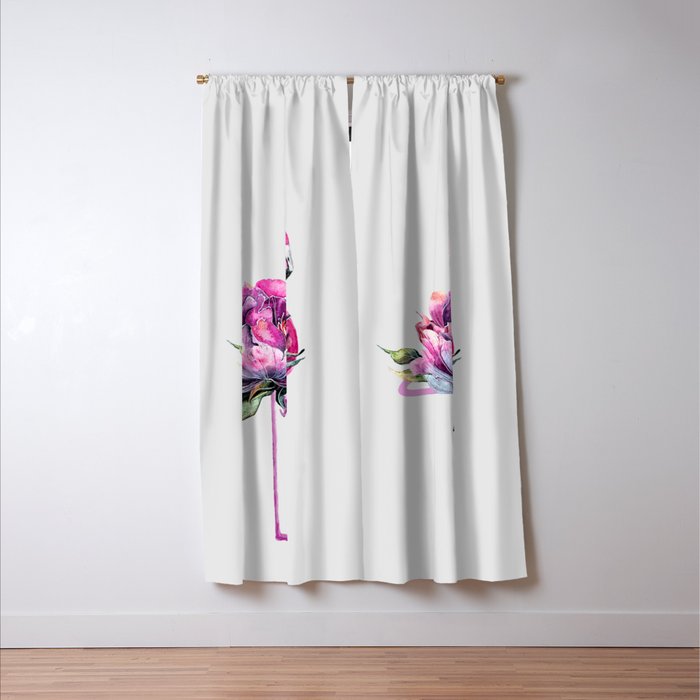 Flower Flamingo Window Curtain Gallery Image 3