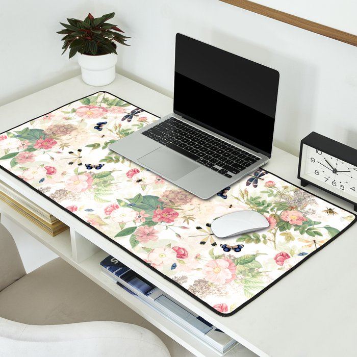 Vintage & Shabby Chic - Botanical Flower Roses Garden Desk Mat Gallery Image 2
