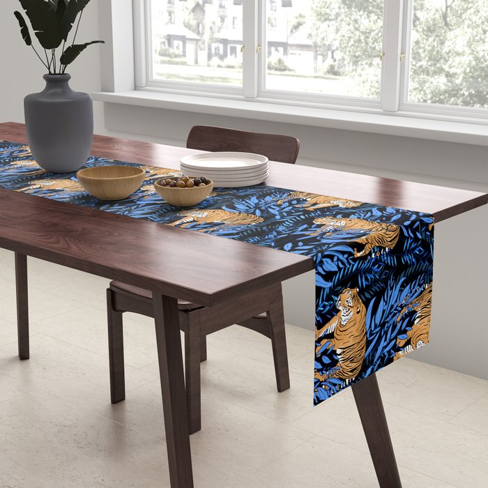 Tiger and leaf pattern Table Runner Gallery Image 2