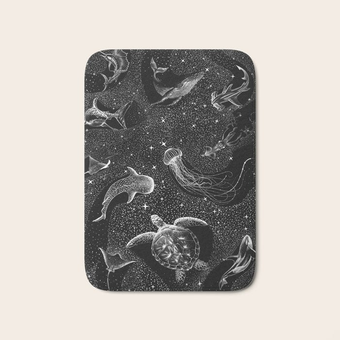 Cosmic Ocean (Black Version) Bath Mat Gallery Image 1