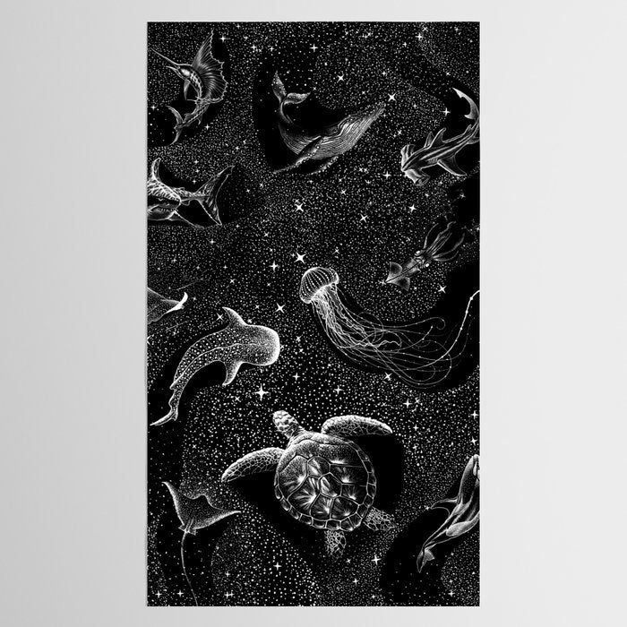 Cosmic Ocean (Black Version) Tablecloth Gallery Image 2