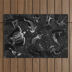 Cosmic Ocean (Black Version) Outdoor Rug Gallery Image 1