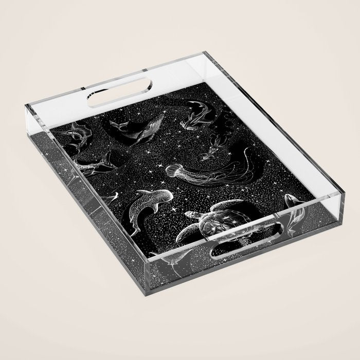 Cosmic Ocean (Black Version) Acrylic Tray Gallery Image 1