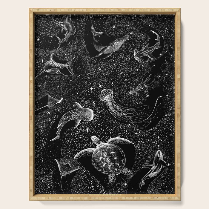 Cosmic Ocean (Black Version) Serving Tray Gallery Image 1