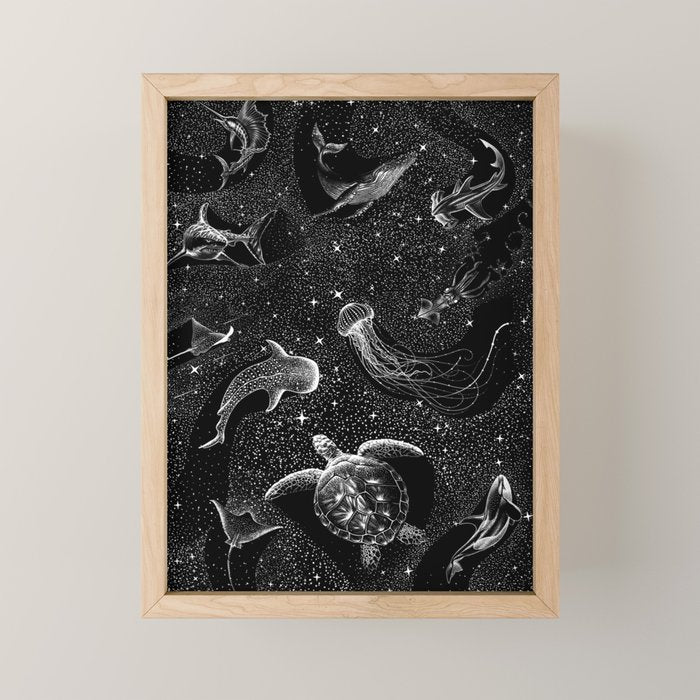 Cosmic Ocean (Black Version) Mini Art Print Gallery Image 1