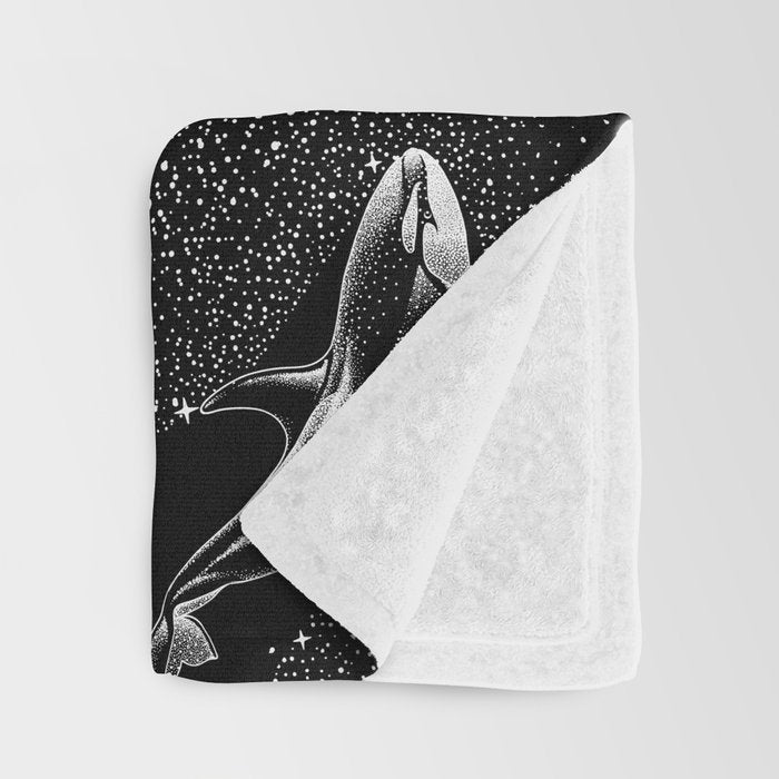 Cosmic Ocean (Black Version) Throw Blanket Gallery Image 3