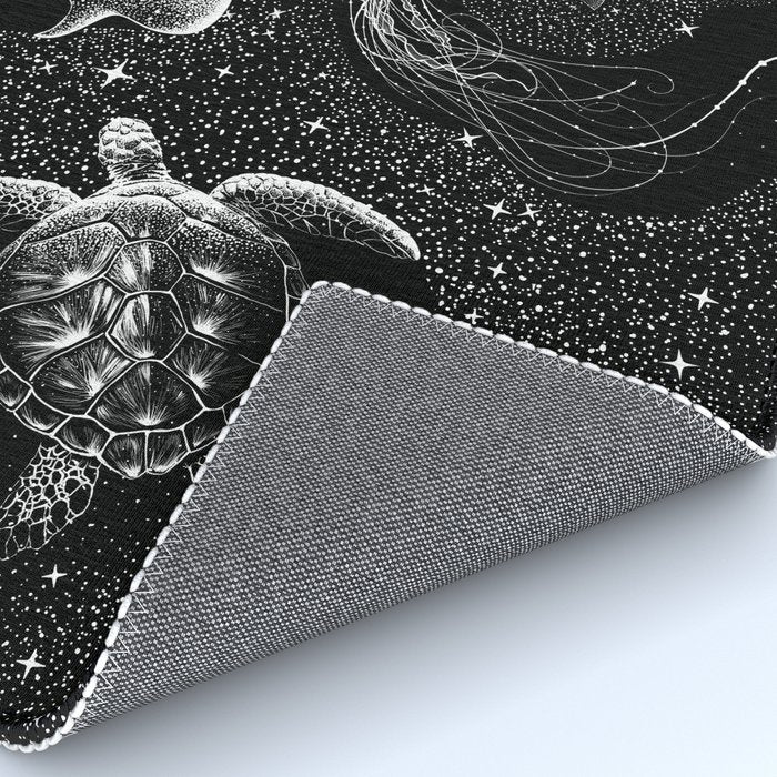 Cosmic Ocean (Black Version) Rug Gallery Image 4